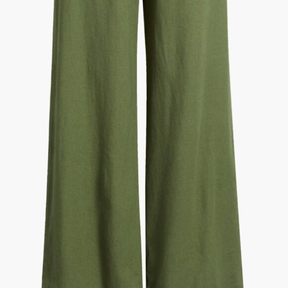 Caslon Linen Wide Leg Pants Green Size M - Picture 4 of 9